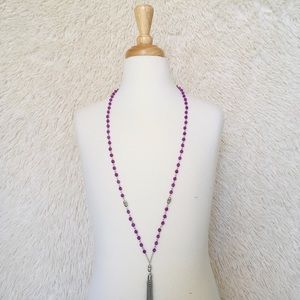Paparazzi purple necklace and earrings.